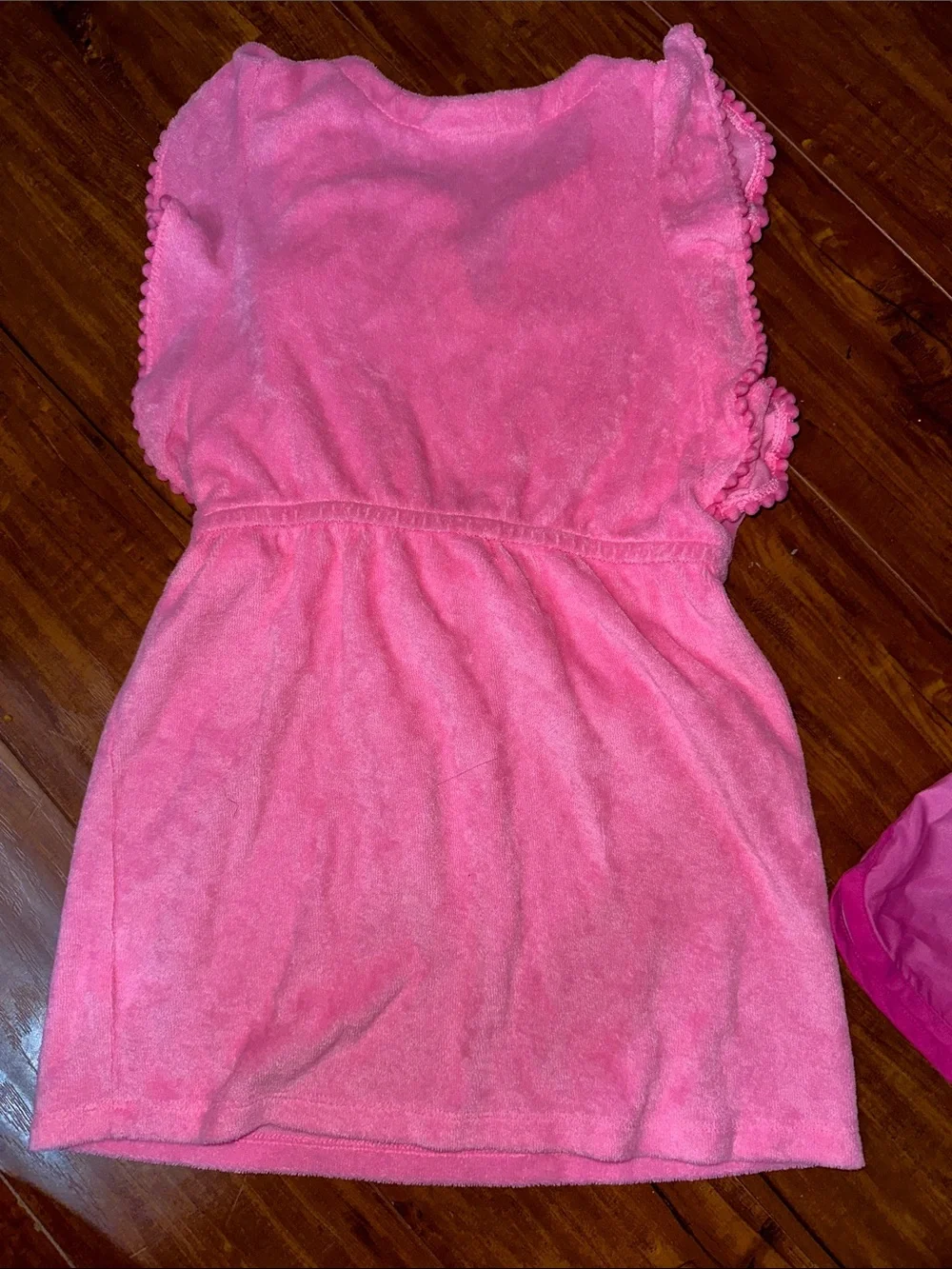 Gymboree Jump Into Summer Pom Pom Cover Up + Pink Ombre Board Shorts 5-6
